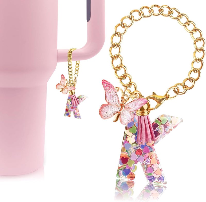 Velaco Letter Charm Accessories for Stanley Cup with Handle, Cute Initial Letter Keychain Handle Charm - Image 1