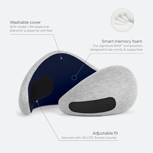 OSTRICH PILLOW Ostrichpillow Go Neck Pillow, Travel Pillows for Airplanes, Premium Memory Foam Travel Pillow, 360º Ergonomic Design, Asymmetrical Sides, Travel Bag Included, Washable Modal Cover - Image 4