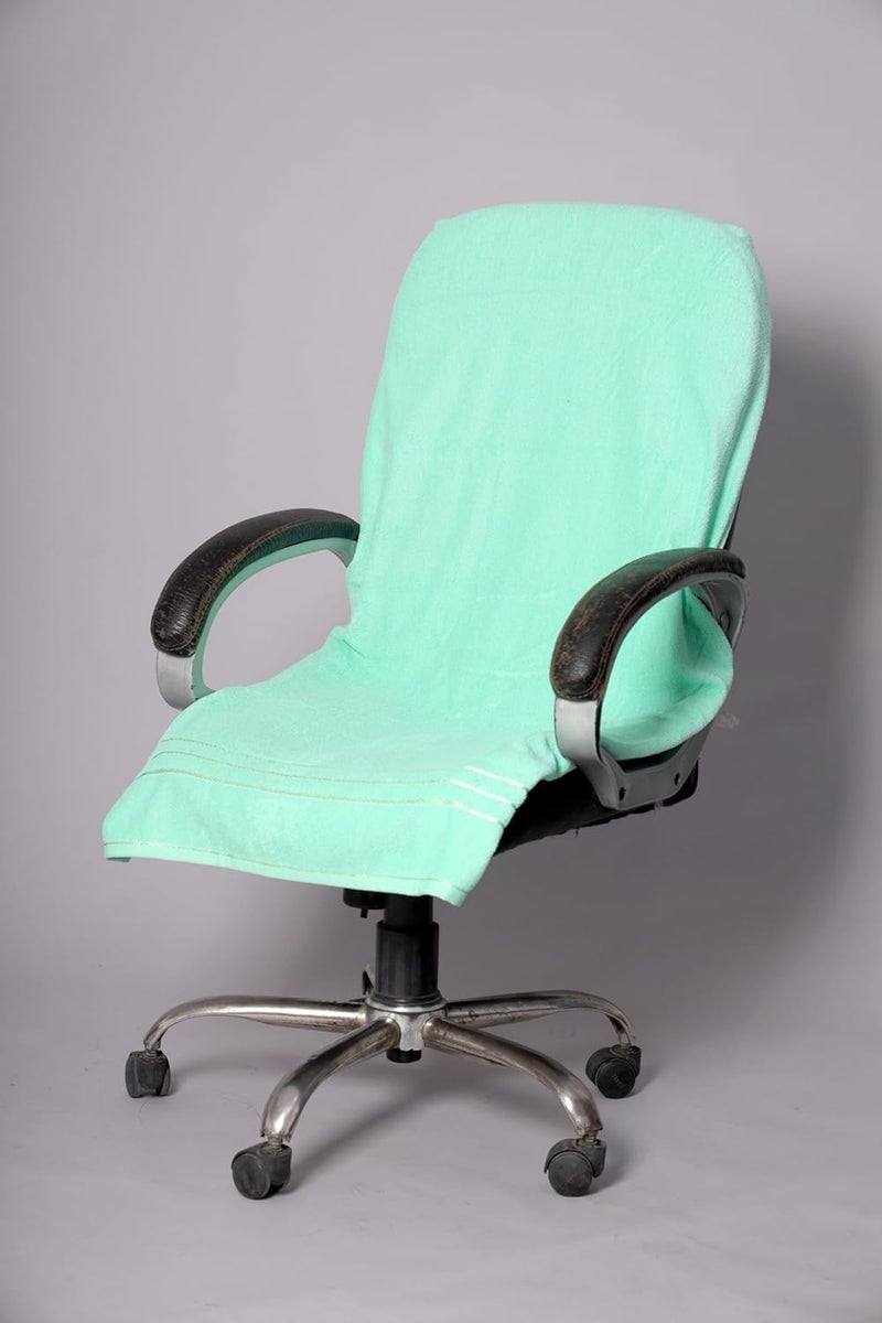 DRYHUG Cotton Chair Towel Soft for 500 GSM Super Soft Office Chair Towel with Tie KnotMini Green - Image 1