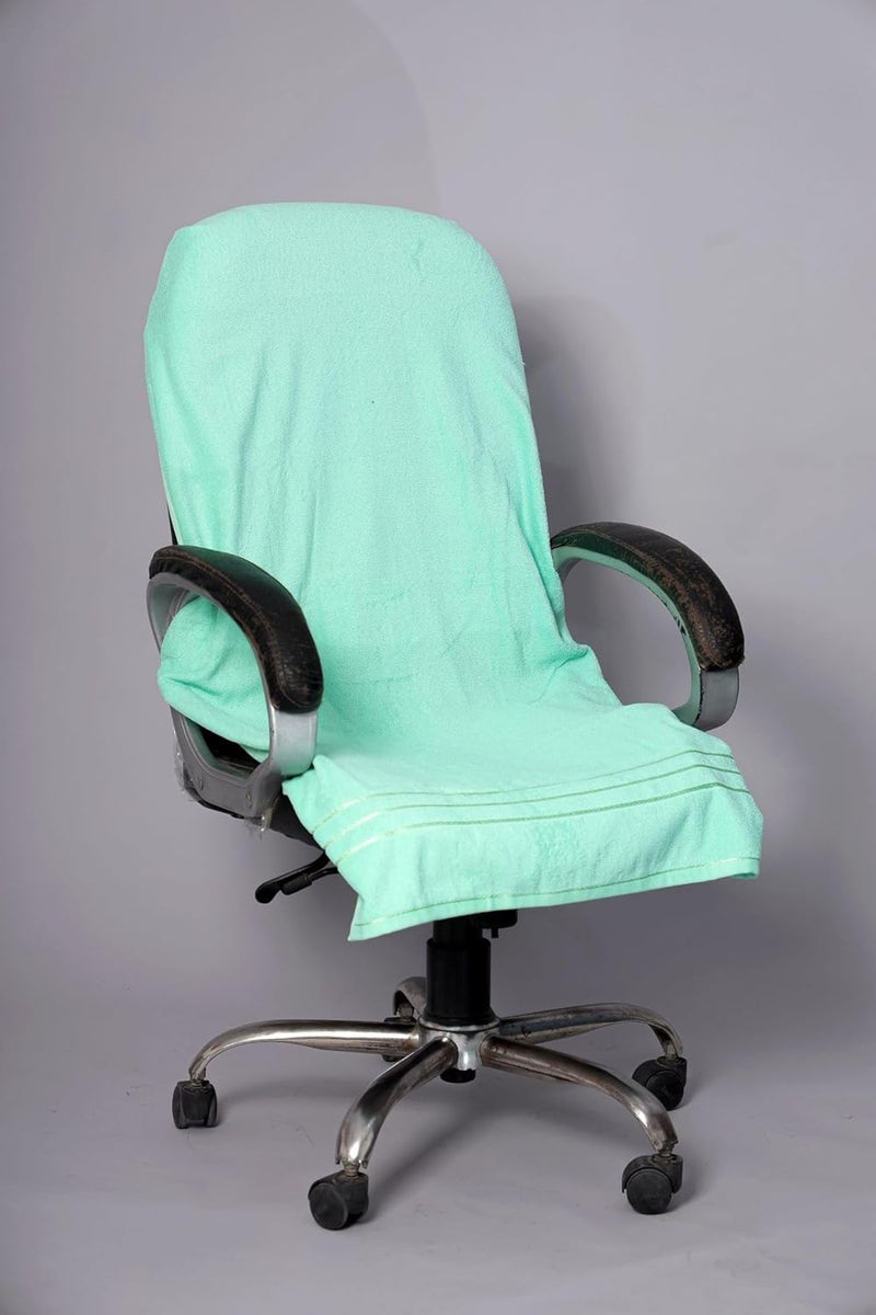 DRYHUG Cotton Chair Towel Soft for 500 GSM Super Soft Office Chair Towel with Tie KnotMini Green - Image 2