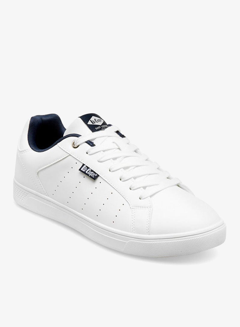 Lee Cooper Men's Perforated Sneakers with Lace-Up Closure - Image 2