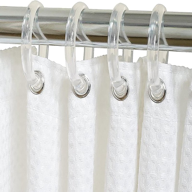 Transparent plastic shower curtain press buckle  12PC - Image 1