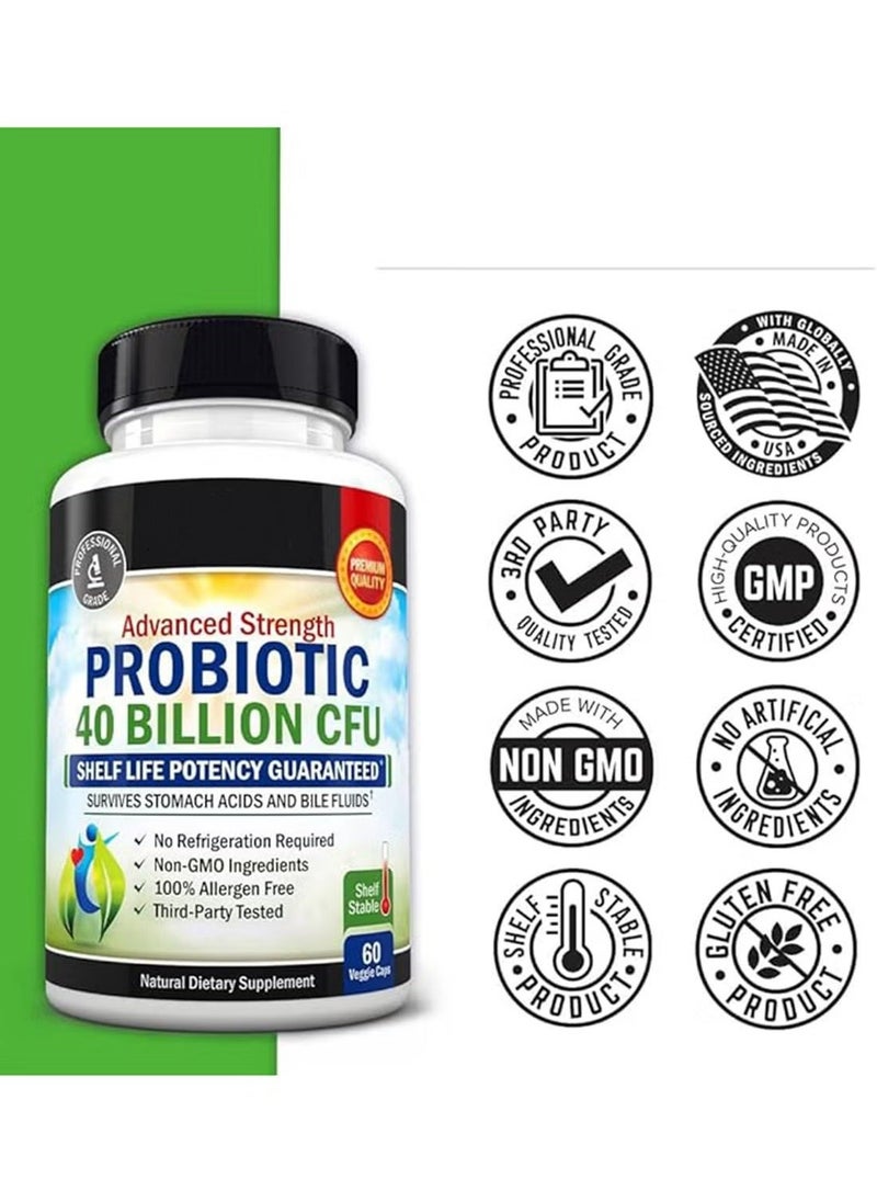 Probiotic Live Probiotic 40 Billion Cfu 60 Capsules,Non-GMO Ingredients,100% Allergen Free - Image 4