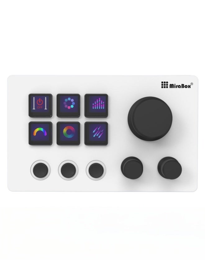 MiraBox Stream Controller Deck with 12 Customizable Macro Keys to Trigger Actions in OBS Twitch YouTube for Content Creators Stream Dock Compatible with PC & Mac N3 White Macro Keypad - Image 1