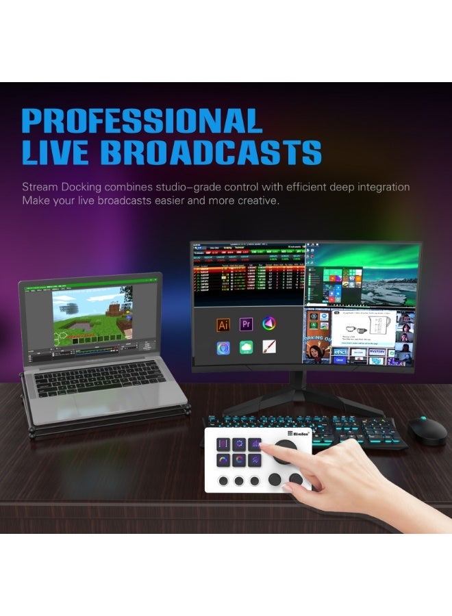MiraBox Stream Controller Deck with 12 Customizable Macro Keys to Trigger Actions in OBS Twitch YouTube for Content Creators Stream Dock Compatible with PC & Mac N3 White Macro Keypad - Image 3