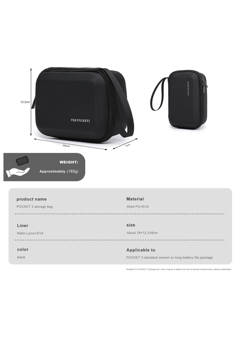 Excefore - Carrying and Protective Hard Shell Travel Storage Case Bag, Compatible with Osmo Pocket 3 Creator Combo, Cameras Accessories Kit, Hard Carrying Case, Case Only, Black - Image 1