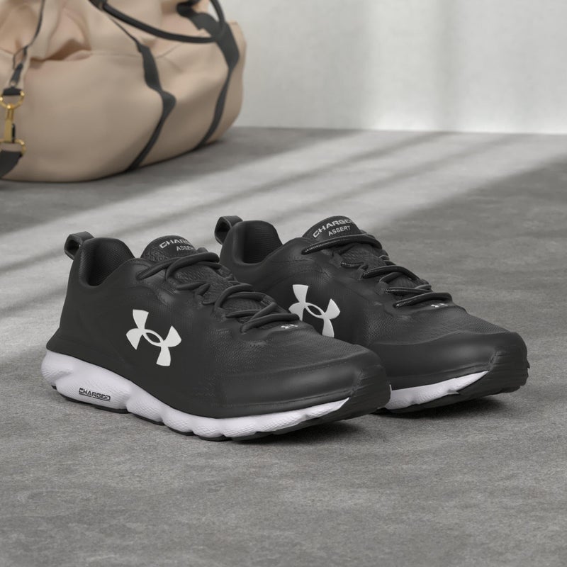 UNDER ARMOUR أندر أرمور للرجال تشارجد أسيست 9، أسود (001)/أبيض، 11 عريض أمريكي - Image 2