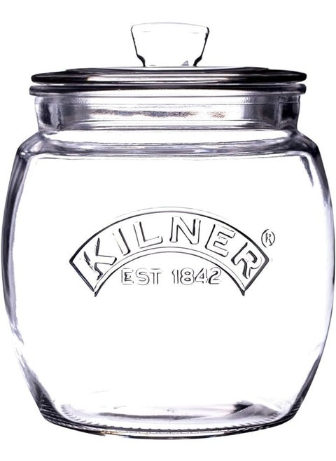 Universal Storage Jar Durable Multipurpose Glass Container With Airtight Pushtop Lid 283/4Fluid Ounces 1 Ea