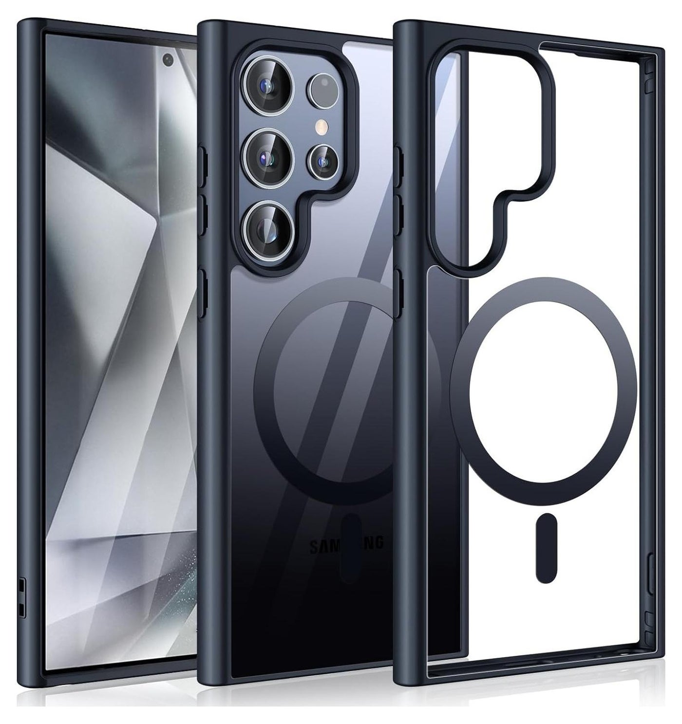ACLIX Magnetic Clear Case for Samsung Galaxy S25 Ultra [Compatible with MagSafe] , Slim Clear Bumper Back Cover for Samsung S25 Ultra (Black)