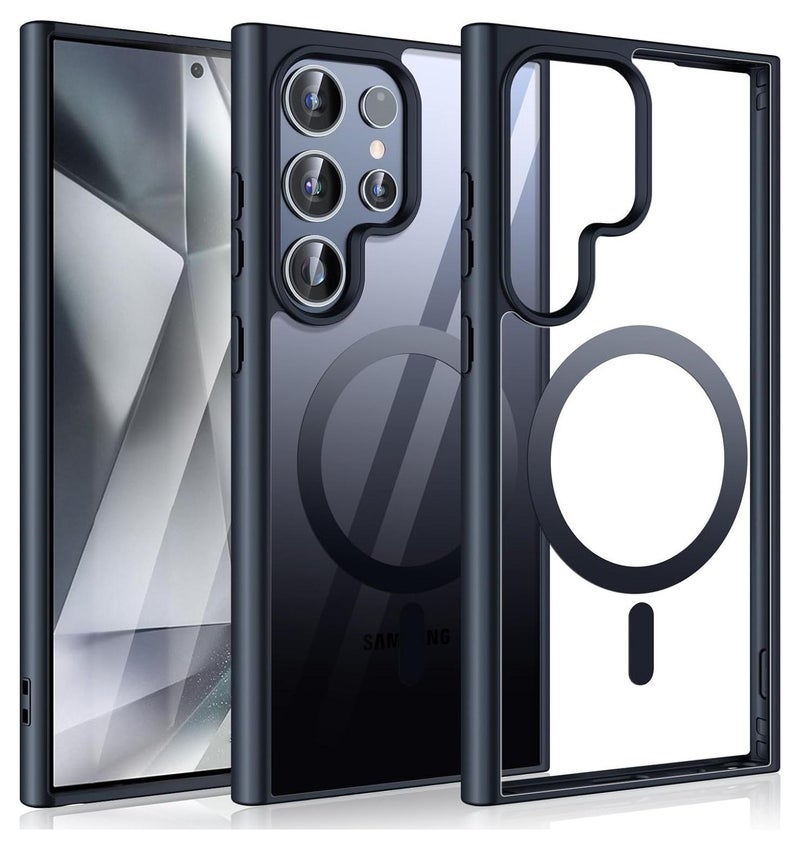 أكاليكس جراب مغناطيسي شفاف لهاتف Samsung Galaxy S25 Ultra [متوافق مع MagSafe]، غطاء خلفي شفاف رفيع لهاتف Samsung S25 Ultra (أسود) - Image 1