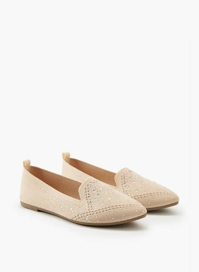 فلورا بيلا من شو إكسبرس Flora Bella Embellished Slip-On Ballerina Shoes With Pull Tab