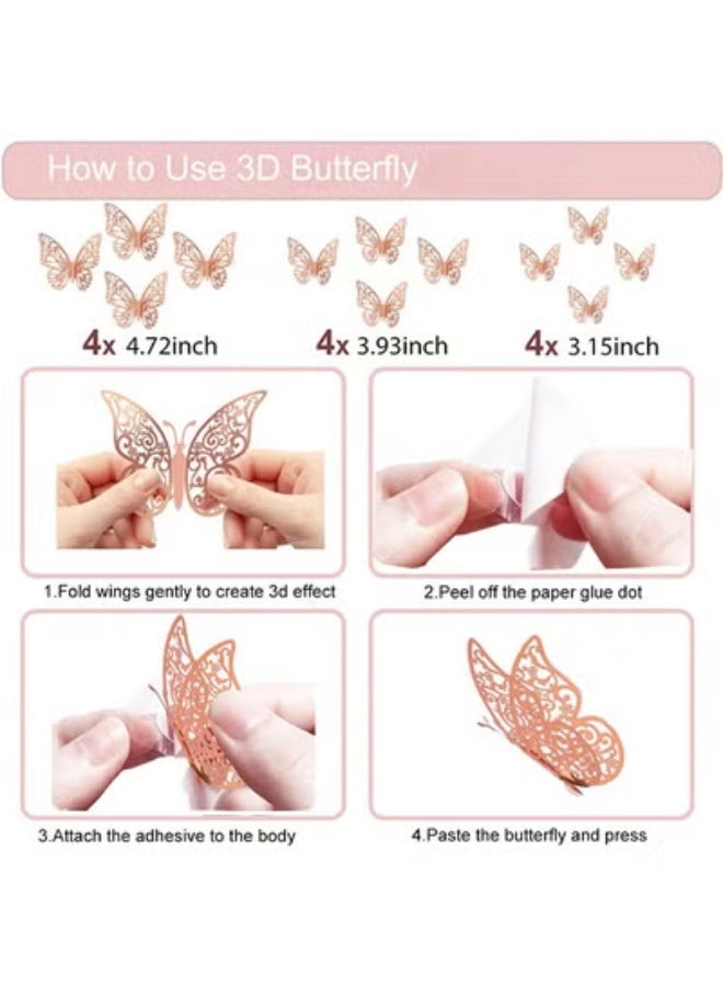 fantasize Rose Gold Happy Birthday Party Decorations for Women, Happy Birthday Banner for Her, Fringe Curtains, Foil Tablecloth, Confetti Balloons, Butterfly Decor for 13th 16th 18th 21st 30th 40th 50th - Image 5