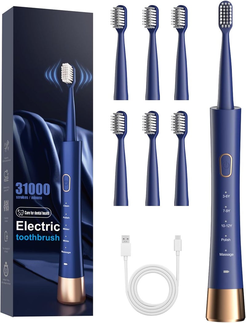 JTF Orthodontic Electric Toothbrush for Braces: 6 U-Shaped Soft Brush Heads, 5 Brushing Mode, 2Min Timer, IPX7 Waterproof, Deep Oral Clean, Rechargeable Sonic Toothbrushes for Tooth with Dental Device - Image 1