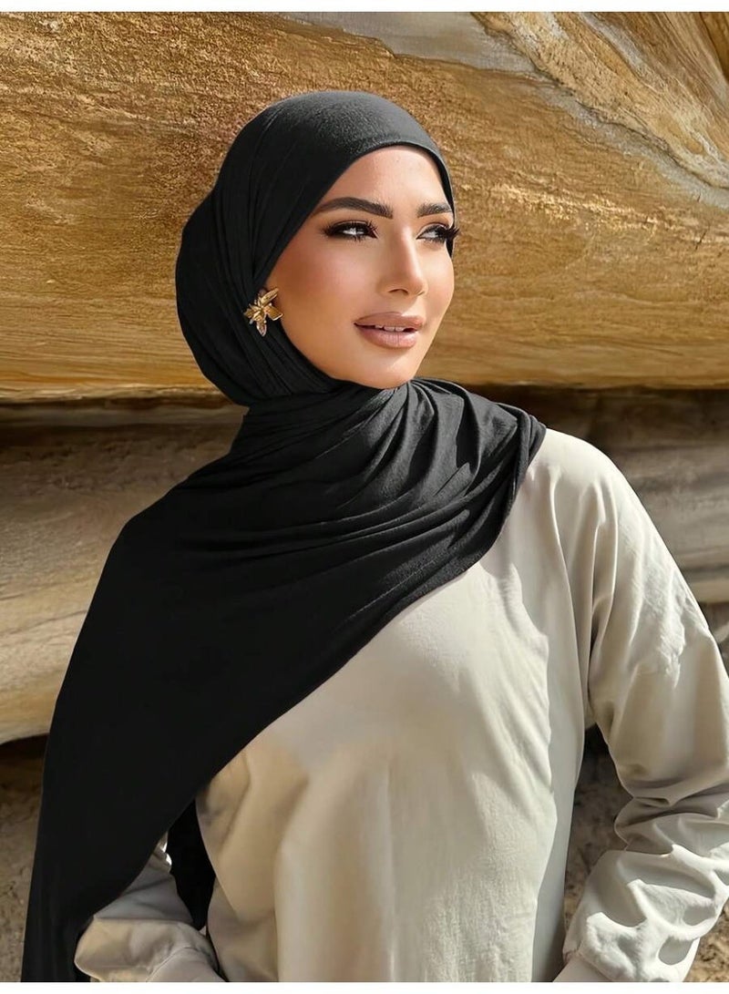 السيدات محبوك وشاح أزياء طويلة عادي شال مسلم - Image 1