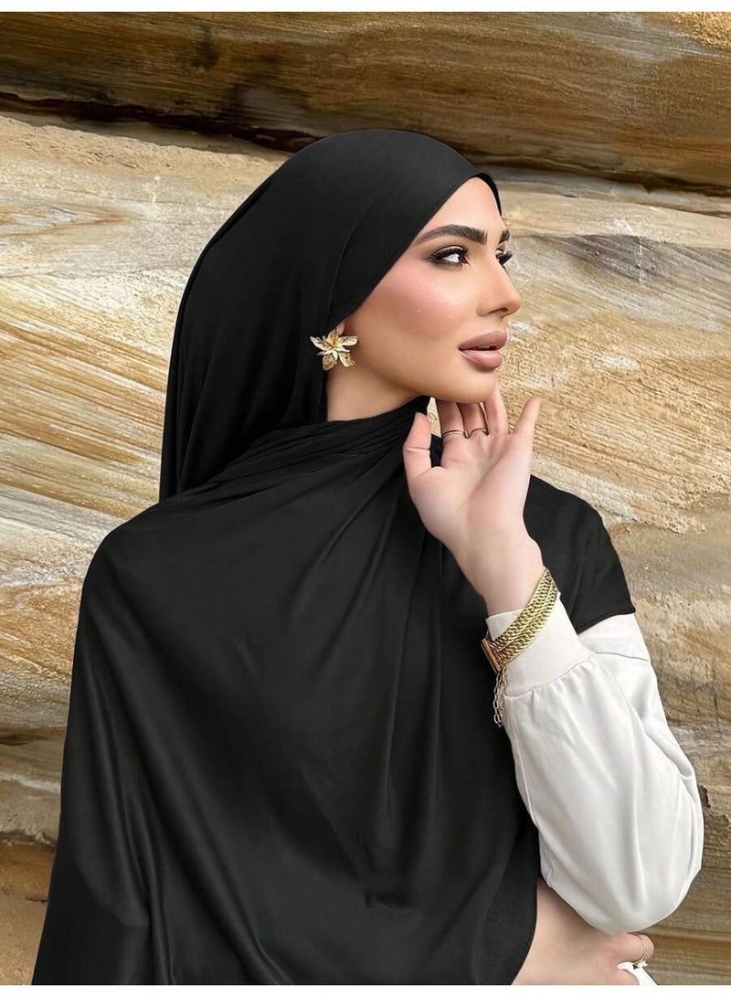 السيدات محبوك وشاح أزياء طويلة عادي شال مسلم - Image 2