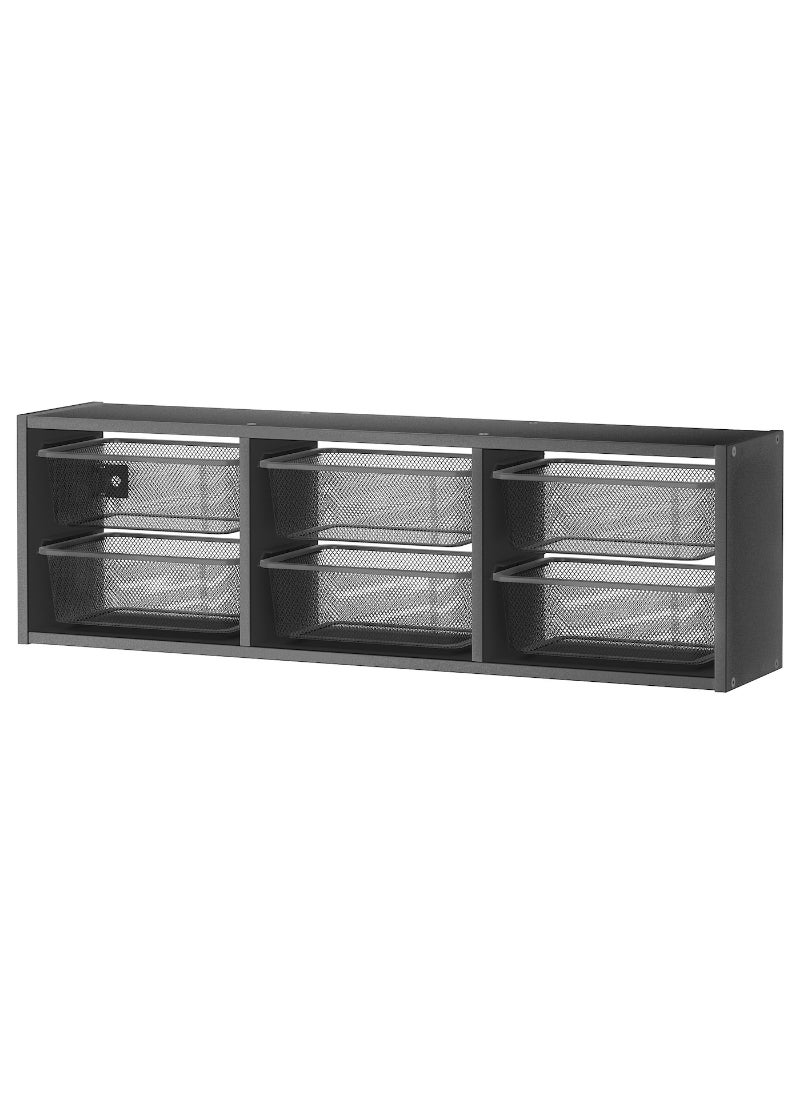Wall Storage, Grey & Dark Grey, 99X21X30 Cm