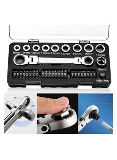Drive Socket Set, 36-Piece, Rotatable Wrenches, Sockets and Driver Bits Set, Versatile Switch Kit High Quality Vanadium Chrome Steel Material