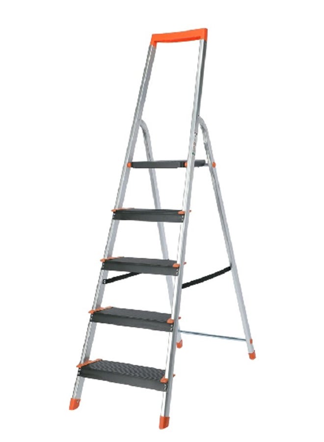 Robinson Weather Resistant 5-Step Aluminium Ladder Silver 304 cm R16505MW - Image 1