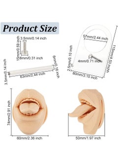 KASTWAVE Silicone Tongue Mouth Model, Flexible Model Body Part Display with Acrylic Stand Lifelike Human Model Simulation for Jewelry Display Teaching Tool Earrings Practice (Skin Color)  - Image 2