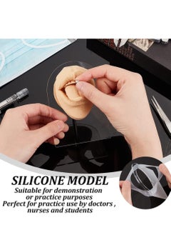 KASTWAVE Silicone Tongue Mouth Model, Flexible Model Body Part Display with Acrylic Stand Lifelike Human Model Simulation for Jewelry Display Teaching Tool Earrings Practice (Skin Color)  - Image 3