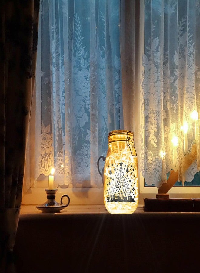 مجموعة كريتكابين من 12 قطعة من زينة برطمانات ماسون على شكل ظلال عيد الميلاد، مصنوعة من الورق المقوى المقطوع بالليزر، مثالية لتزيين دفاتر القصاصات ودفاتر القصاصات، بالإضافة إلى قوالب قطع من مادة PVC لتزيين الحرف اليدوية، والفوانيس، والبرطمانات، والجدران، والنوافذ، والزجاج. مقاس 3.9 × 3.5 بوصة - بدون ملصق. - Image 5