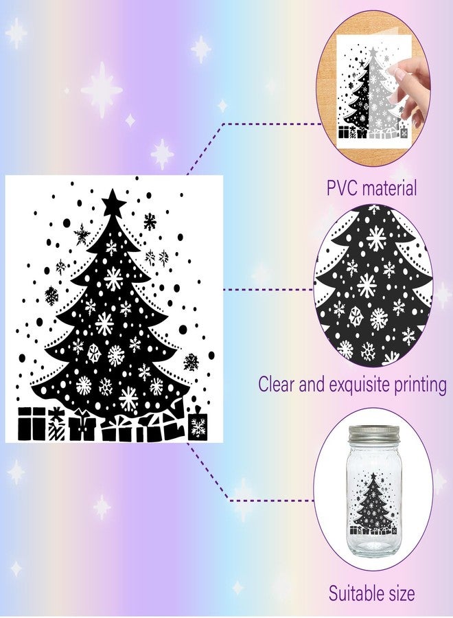 مجموعة كريتكابين من 12 قطعة من زينة برطمانات ماسون على شكل ظلال عيد الميلاد، مصنوعة من الورق المقوى المقطوع بالليزر، مثالية لتزيين دفاتر القصاصات ودفاتر القصاصات، بالإضافة إلى قوالب قطع من مادة PVC لتزيين الحرف اليدوية، والفوانيس، والبرطمانات، والجدران، والنوافذ، والزجاج. مقاس 3.9 × 3.5 بوصة - بدون ملصق. - Image 3