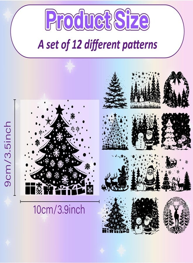 مجموعة كريتكابين من 12 قطعة من زينة برطمانات ماسون على شكل ظلال عيد الميلاد، مصنوعة من الورق المقوى المقطوع بالليزر، مثالية لتزيين دفاتر القصاصات ودفاتر القصاصات، بالإضافة إلى قوالب قطع من مادة PVC لتزيين الحرف اليدوية، والفوانيس، والبرطمانات، والجدران، والنوافذ، والزجاج. مقاس 3.9 × 3.5 بوصة - بدون ملصق. - Image 2