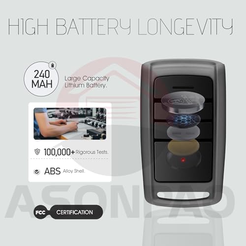 ASONPAO 2 for O3T-BX O3T-A Overhead Door Garage Door Opener Remote【3 Year Warranty】 - Image 3