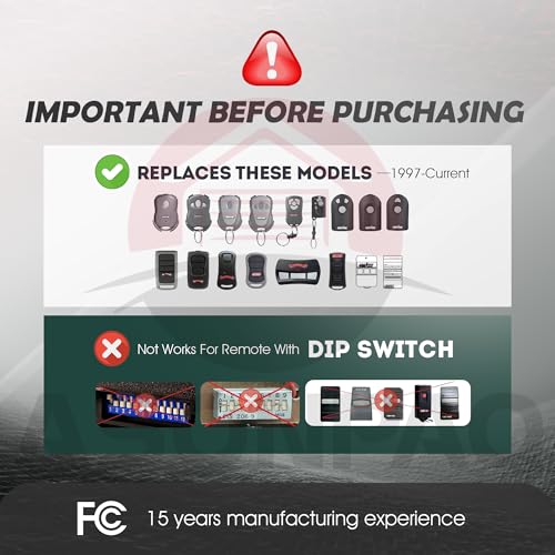 ASONPAO 2 for O3T-BX O3T-A Overhead Door Garage Door Opener Remote【3 Year Warranty】 - Image 2