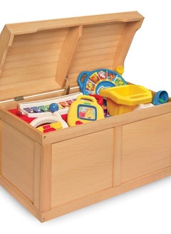 Badger Basket Hardwood Safety Hinge Barrel Top Toy Storage Chest 