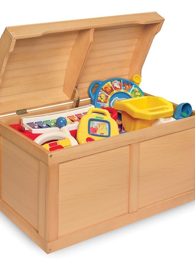 Hardwood Safety Hinge Barrel Top Toy Storage Chest