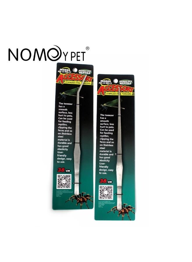 NomoyPet ملقط نوموي بيت ذو رأس دائري سميك من الفولاذ المقاوم للصدأ بطول 38 سم بتصميم مانع للانزلاق - (قابل للانحناء والاستقامة) - Image 1