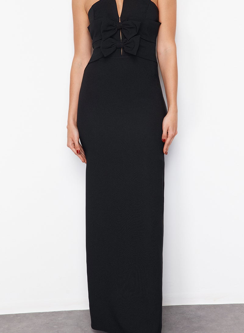 trendyol Black Woven Stylish Evening Dress & Graduation Gown Tprss24Ae00073 - Image 4