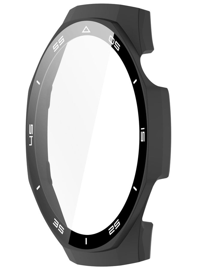 AWADUO Compatible with Huawei Watch GT5 Pro 46mm Smartwatch Full Coverage PC Protective Case Cover with Tempered Glass Touchable Screen Protector Smartwatch Accessories(Black) - Image 4