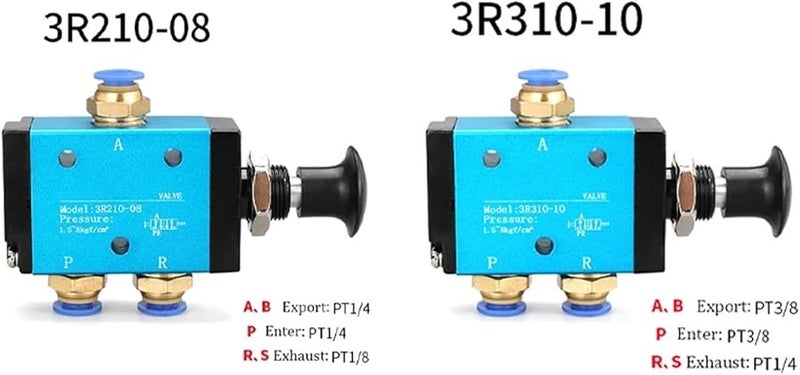 3R210 08 Pneumatic Manual Valve Hand Push Pull Mechanical Cylinder 6mm Joint - Image 3