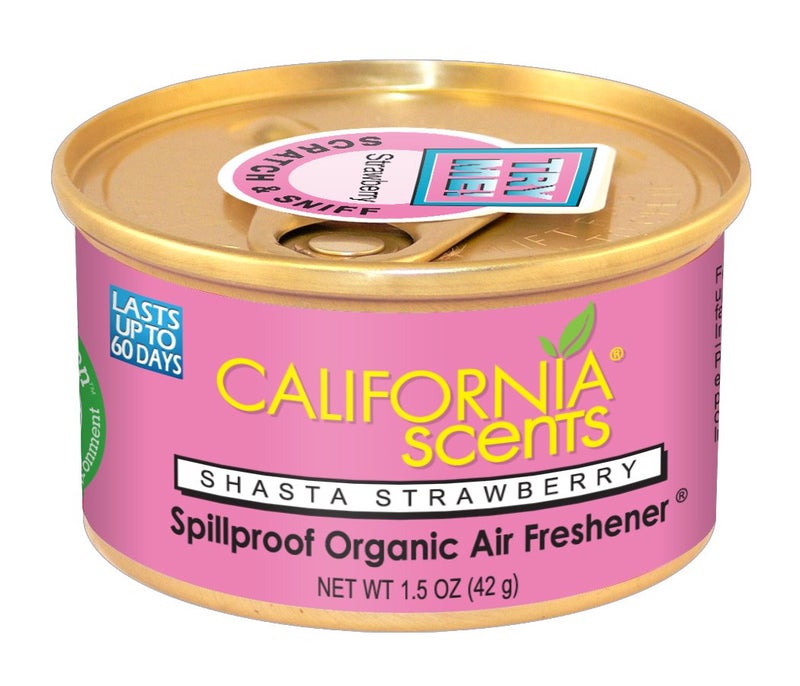California Scents معطر هواء عضوي مضاد للتسرب من كاليفورنيا - فراولة شاستا 15 أونصة - عبوة من 4