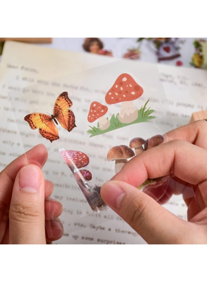 510PCS Plants Floral Scrapbook Stickers Kit Vintage Flowers Butterfly Mushroom Fall Maple Leaves Transparent Waterproof Stickers Set for Scrapbooking Supplies Aesthetic Junk JournalCraft - Image 3