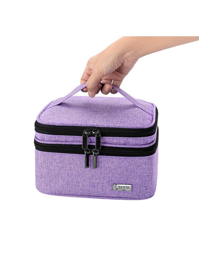 LUXJA Essential Oil Carrying Case - Holds 30 Bottles (5Ml-30Ml, Also Fits For Roller Bottles), Double-Layer Organizer For Essential Oil And Accessories, Lavender (Bag Only) - Image 5