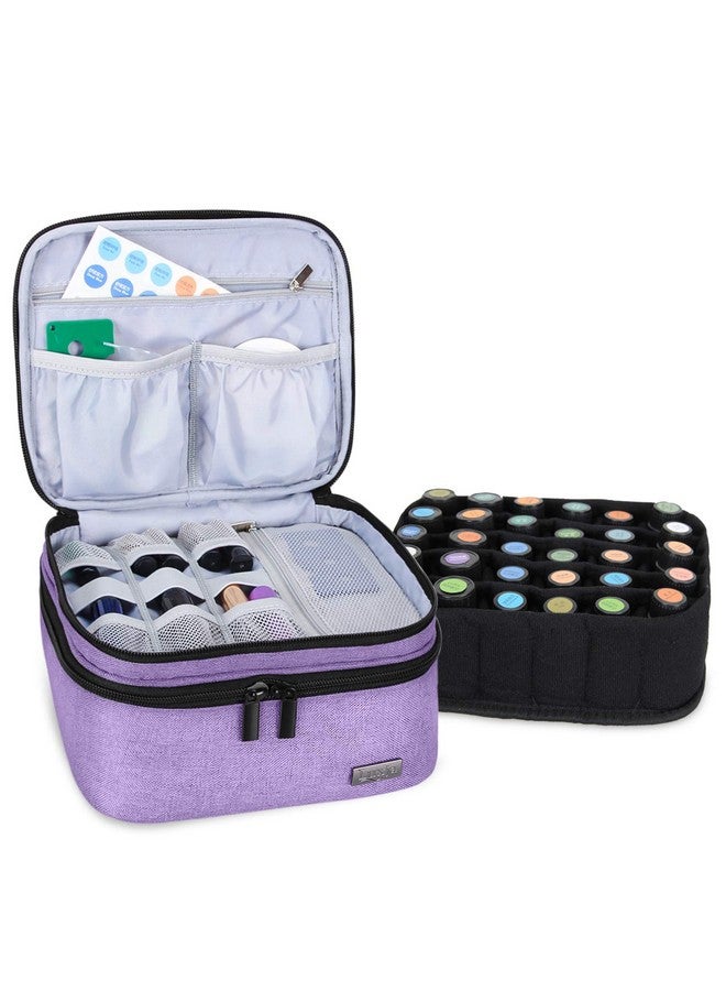 LUXJA Essential Oil Carrying Case - Holds 30 Bottles (5Ml-30Ml, Also Fits For Roller Bottles), Double-Layer Organizer For Essential Oil And Accessories, Lavender (Bag Only) - Image 1