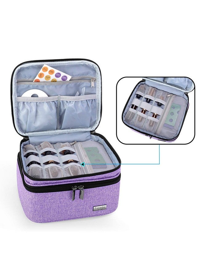 LUXJA Essential Oil Carrying Case - Holds 30 Bottles (5Ml-30Ml, Also Fits For Roller Bottles), Double-Layer Organizer For Essential Oil And Accessories, Lavender (Bag Only) - Image 2