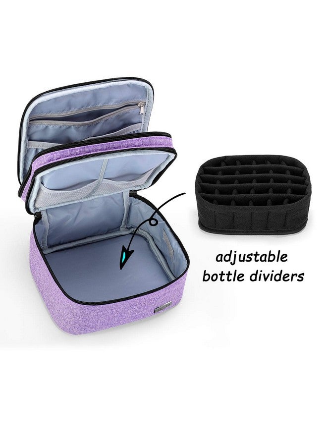 LUXJA Essential Oil Carrying Case - Holds 30 Bottles (5Ml-30Ml, Also Fits For Roller Bottles), Double-Layer Organizer For Essential Oil And Accessories, Lavender (Bag Only) - Image 4