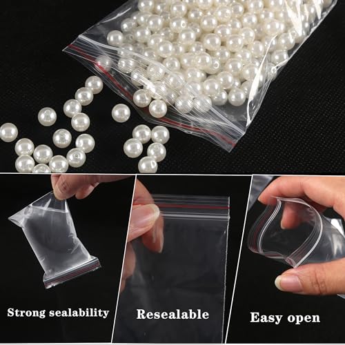 DNY Sealable & Reusable Zip Lock Pouch for Multiple Use & Storage | Transparent Plastic & Durable Seal, Spill Proof Zipper Plastic Bags, 2.5x3.5 inches, Pack of 200 PCS - Image 2