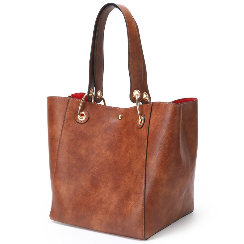 sqlp Large Work Tote Bag for Women Designer Purses and Handbags Big Bucket bags Ladies Travel Crossbody Purse Brown Dark - Image 4