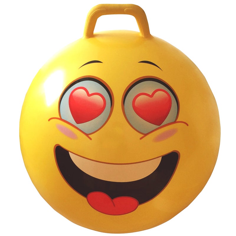 AppleRound Hippity Hoppity Hopball with Ball Pump 18in45cm Diameter for Age 37 Kangaroo Bouncer Space Hopper Ball with Handle for Children Printed Design Heart - Image 2