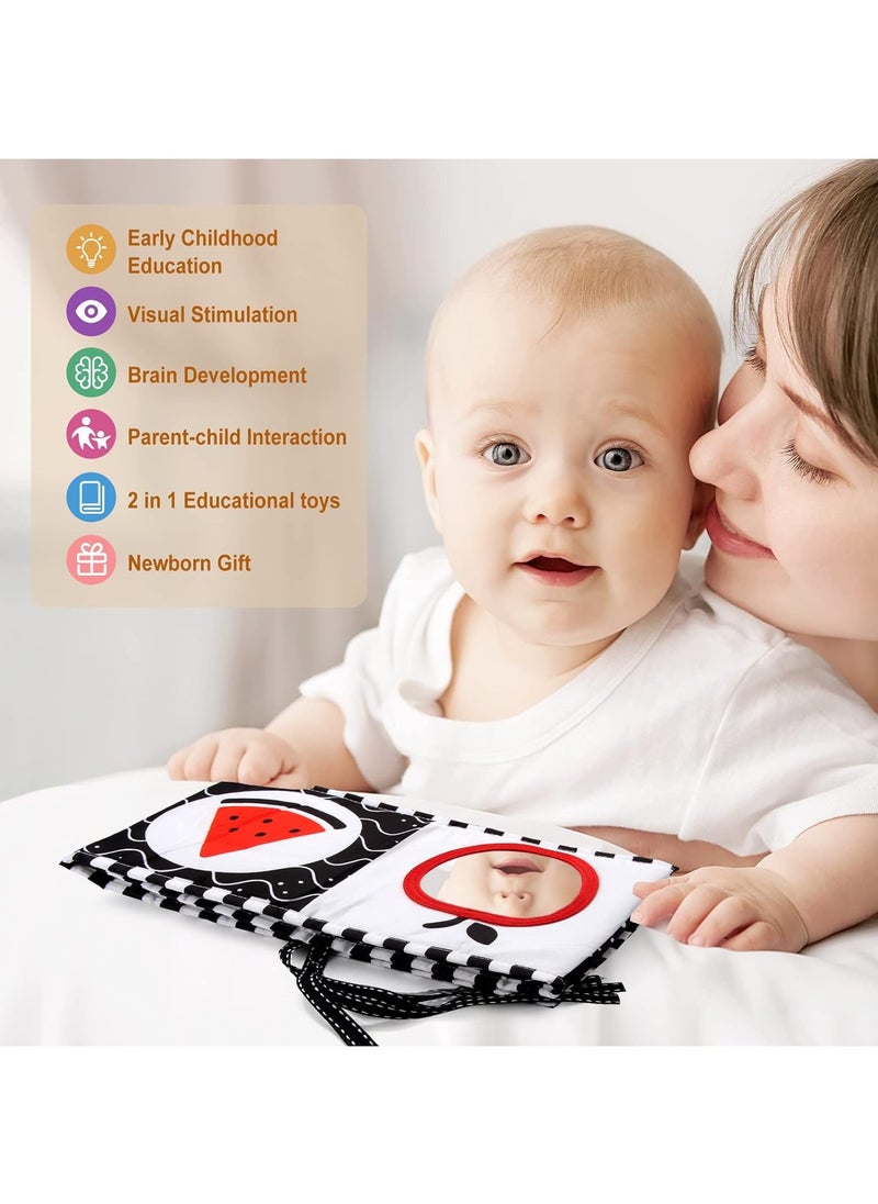 Gonice - Baby Books Soft Book High Contrast Black and White Book for Toddler 0 6 8 12 Months Baby Girls Baby Boy Newborn Toy Gift - Image 1