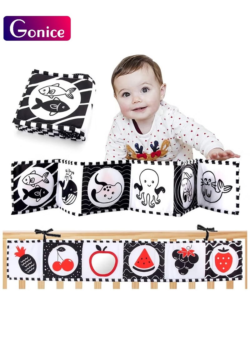 Gonice - Baby Books Soft Book High Contrast Black and White Book for Toddler 0 6 8 12 Months Baby Girls Baby Boy Newborn Toy Gift - Image 1