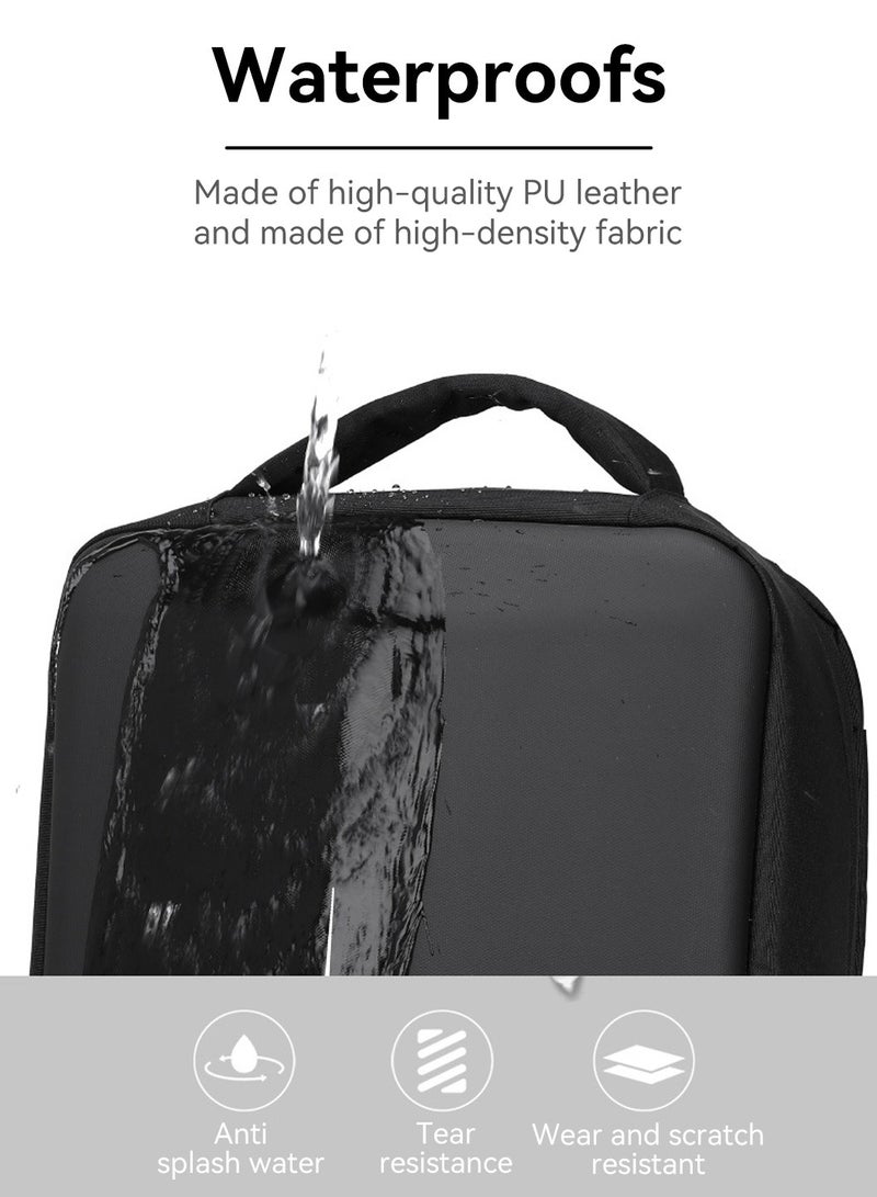 Moovant 17 Inch Hard Shell Laptop Backpack, Anti-Theft Waterproof Business Travel Computer Laptop Bag, with USB Port, Headphone Hole, Password Lock, Reflective Strip, Black  - Image 5