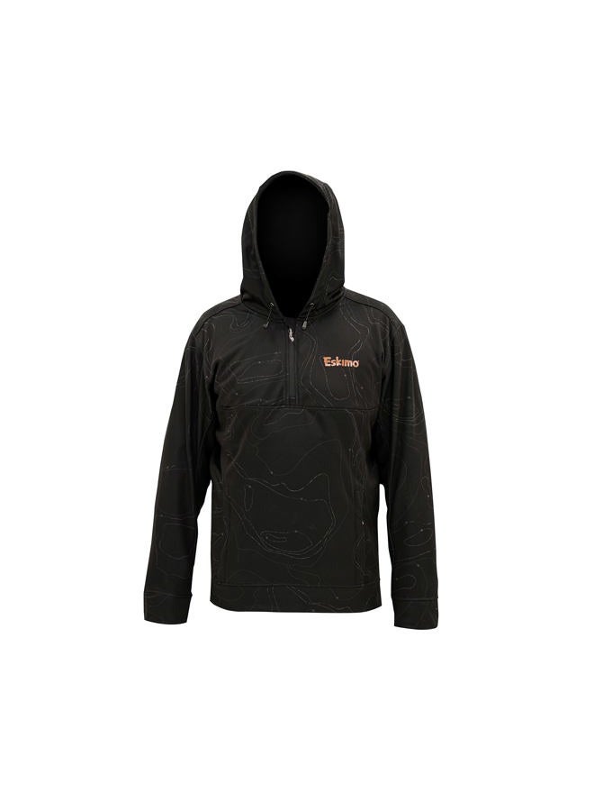 Eskimo 33936 Shanty Boss™ Topographic Hoodie, Men's, Topo/Black, Small - Image 1