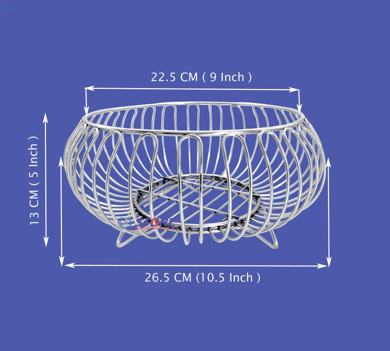 STONE STONE Heavy Duty Stainless Steel Fruit and Vegetable Basket/Table Top Fruit Rack/Vegetable Stand(Chrome Finish) - Image 3