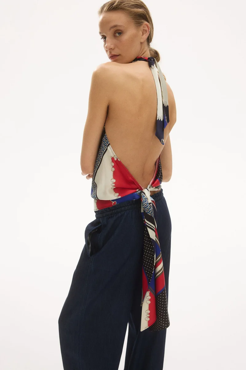 H&M Tie-belt paper bag trousers